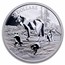 2024 RCM 2 oz Ag $30 Multifaceted Animal Family: Timber Wolves